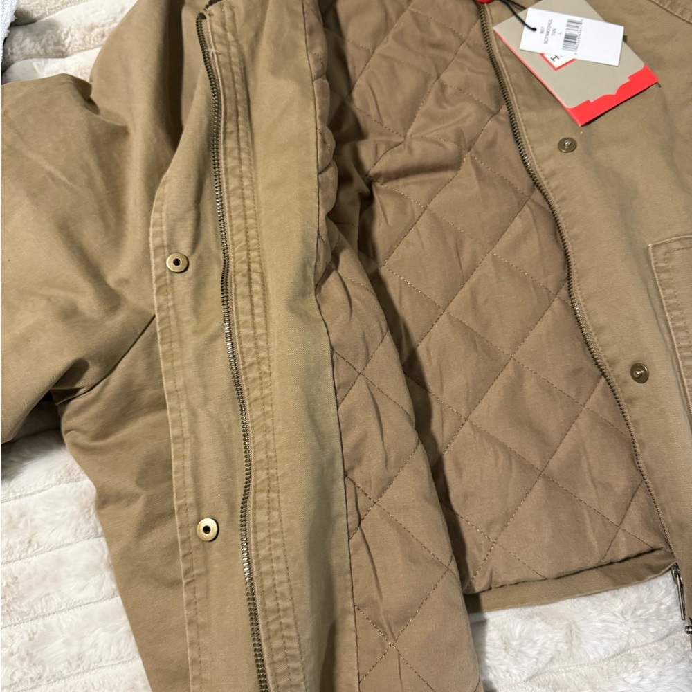 Hunter Women's Khaki Utility Jacket with Brown Corduroy Collar - Picture 9 of 14
